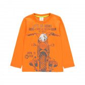 Βαμβακερή μπλούζα με γραφική εκτύπωση, πορτοκαλί Boboli 277828 