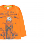 Βαμβακερή μπλούζα με γραφική εκτύπωση, πορτοκαλί Boboli 277830 3