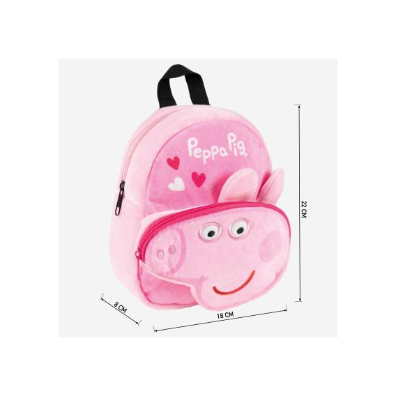Βελούδινο σακίδιο πλάτης Peppa Pig για κορίτσι, ροζ Peppa pig 278169 3