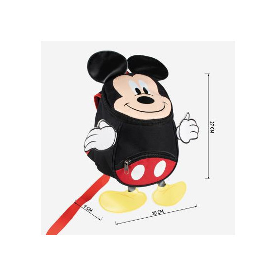 Μίνι παιδικό σακίδιο πλάτης με Mickey Mouse και ζώνη ασφαλείας για κορίτσι, μαύρο Mickey Mouse 278178 3