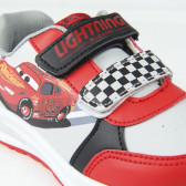Λαμπερά δερμάτινα πάνινα παπούτσια με εκτύπωση φλας McQueen, κόκκινο Cars 278233 5
