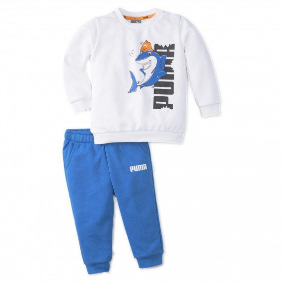 Αθλητικό σετ φούτερ και παντελόνι, σε λευκό και μπλε χρώμα Puma 278623 