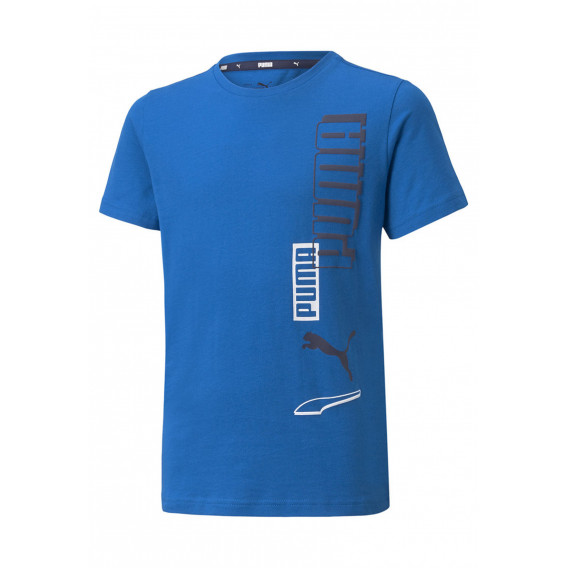 Βαμβακερό μπλουζάκι με το λογότυπο της μάρκας, μπλε χρώματος Puma 278625 