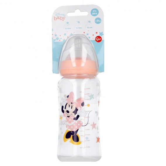 Μπουκάλι τροφοδοσίας πολυπροπυλενίου MINNIE INDIGO DREAMS, με πιπίλα 2 σταγόνες, 0+ μηνών, 360 ml, χρώμα: ροζ Minnie Mouse 279057 