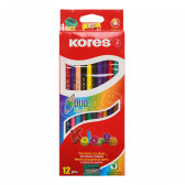 Σετ 24 χρωμάτων με δίχρωμα μολύβια Kores 279228 