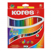 48 χρώματα + σετ ξύστρα με δίχρωμα μολύβια Kores 279230 