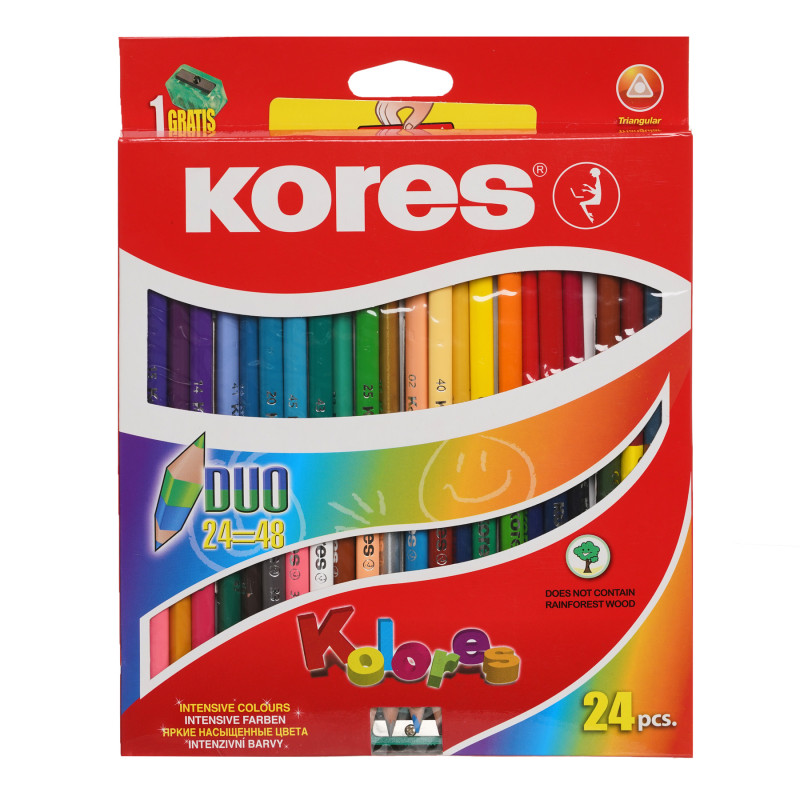 48 χρώματα + σετ ξύστρα με δίχρωμα μολύβια  279230