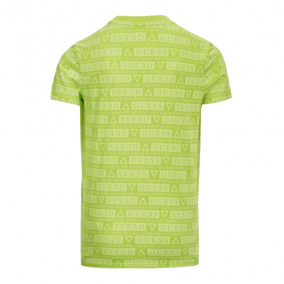Μπλουζάκι με κοντά μανίκια με το λογότυπο της μάρκας, πράσινο Guess 279324 2