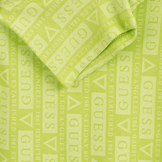 Μπλουζάκι με κοντά μανίκια με το λογότυπο της μάρκας, πράσινο Guess 279326 4