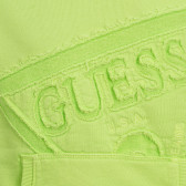 Φούτερ με κουκούλα και απλικέ με το λογότυπο της μάρκας, πράσινο Guess 279329 3