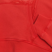Φούτερ με κουκούλα και απλικέ με το λογότυπο της μάρκας, κόκκινο Guess 279334 4