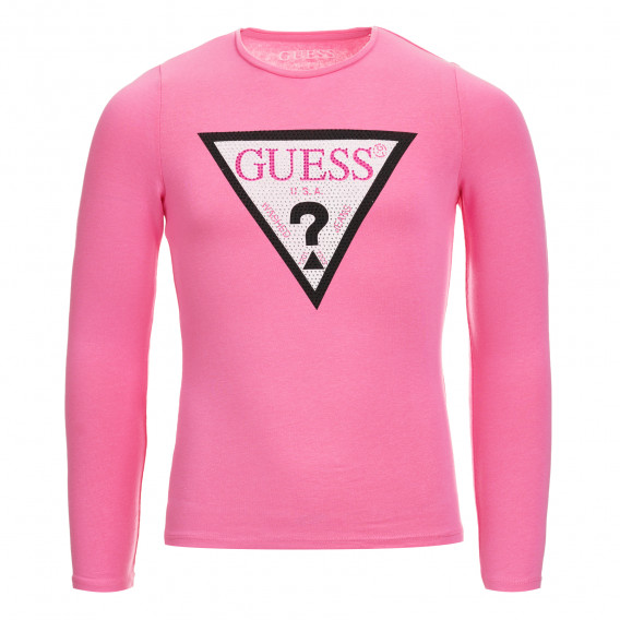 Μπλούζα με γυαλιστερές πινελιές, ροζ Guess 279441 
