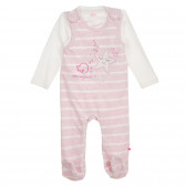 Σετ φόρμες και μπλούζα για μωρό σε λευκό και ροζ χρώμα Cool club 279763 