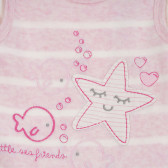 Σετ φόρμες και μπλούζα για μωρό σε λευκό και ροζ χρώμα Cool club 279764 2