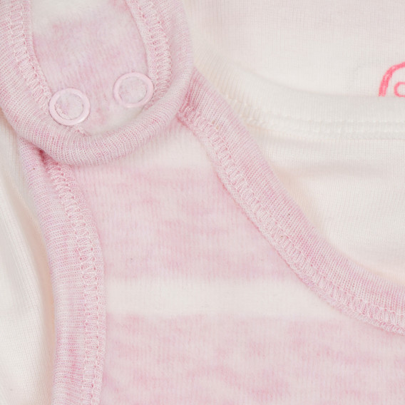 Σετ φόρμες και μπλούζα για μωρό σε λευκό και ροζ χρώμα Cool club 279765 3