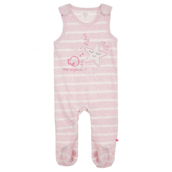 Σετ φόρμες και μπλούζα για μωρό σε λευκό και ροζ χρώμα Cool club 279766 4