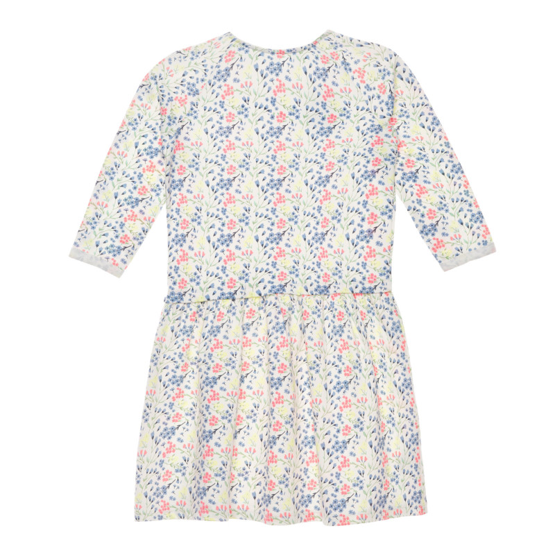 Βαμβακερό φόρεμα με μακριά μανίκια και floral print.  280407