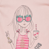Βαμβακερό μπλουζάκι με στάμπα, σε ροζ χρώμα. Cool club 280526 2