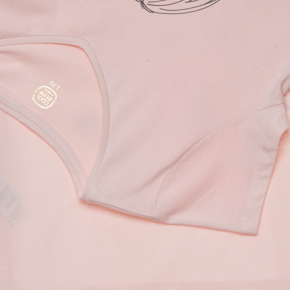 Βαμβακερό μπλουζάκι με στάμπα, σε ροζ χρώμα. Cool club 280527 3