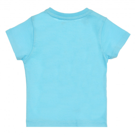 Βαμβακερό μπλουζάκι με animal print για μωρό, γαλάζιο Cool club 280670 4