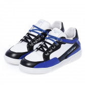 Αθλητικά παπούτσια OWEN LO με μπλε λεπτομέρειες, ασπρόμαυρα Guess 280836 