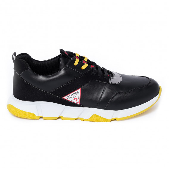 Αθλητικά παπούτσια RICKY με κίτρινες λεπτομέρειες, μαύρα Guess 280841 3