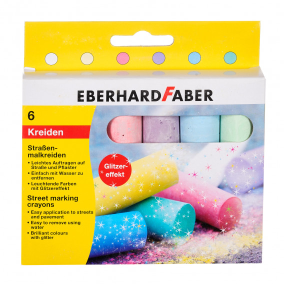 6 χρώματα κιμωλίες με λάμψη Eberhard Faber 281246 
