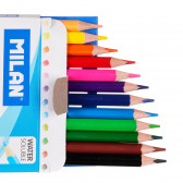 Χρωματιστά μολύβια, Ακουαρέλα, 2,9 mm, 12 χρώματα + πινέλο Milan 281420 2