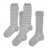 Σετ από δύο ζευγάρια κάλτσες για ένα κορίτσι γκρι Chicco 281421 