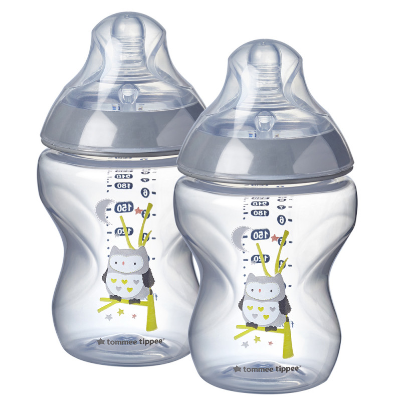  Μπουκάλι πολυπροπυλενίου 260 ml. Κουκουβάγια, Easy Vent, 2 τεμάχια, με πιπίλα 1 σταγόνας,  για μωρό 0+ μηνών  281510