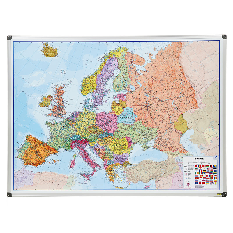 Μαγνητικός πίνακας - χάρτης της Ευρώπης 90Χ120 εκ  282207
