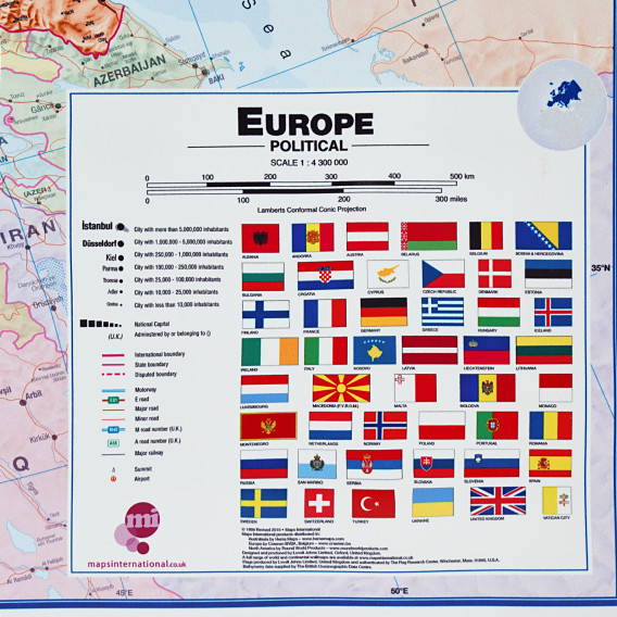 Μαγνητικός πίνακας - χάρτης της Ευρώπης 90Χ120 εκ Bi-Office 282208 2