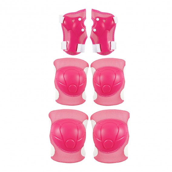 Σετ προστατευτικών για γόνατα, αγκώνες και καρπούς μεγέθους S, ροζ Amaya 282860 