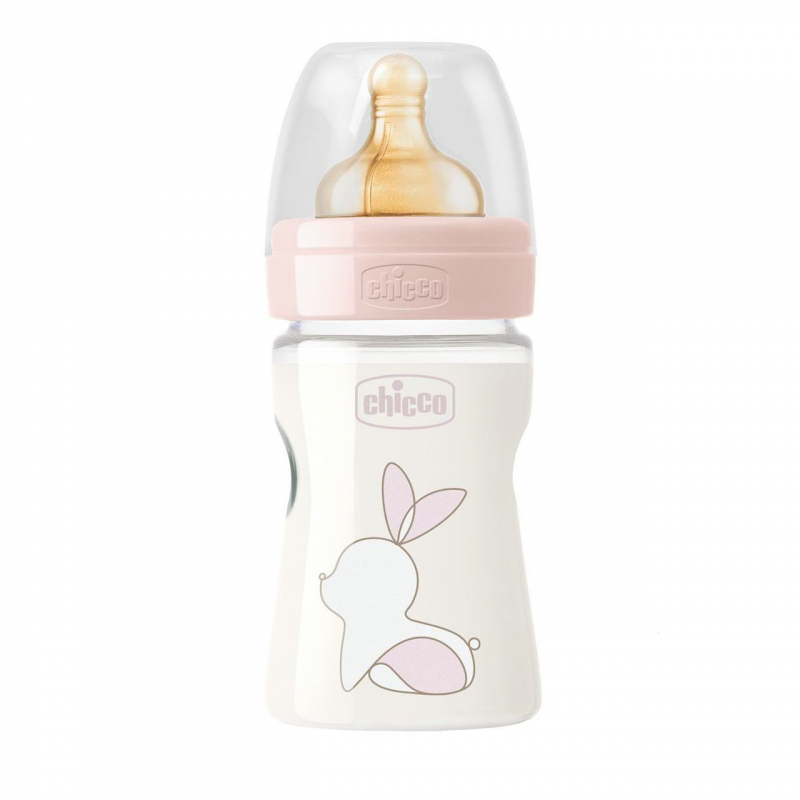 Μπιμπερό πολυπροπυλενίου, Original touch με πιπίλα για μωρό 0+ μηνών, Ροζ 150 ml.  282903