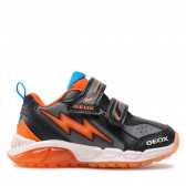 Bolt αθλητικά παπούτσια με πορτοκαλί λεπτομέρειες, μαύρα Geox 283057 2