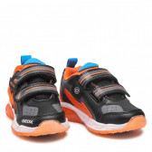 Bolt αθλητικά παπούτσια με πορτοκαλί λεπτομέρειες, μαύρα Geox 283060 5