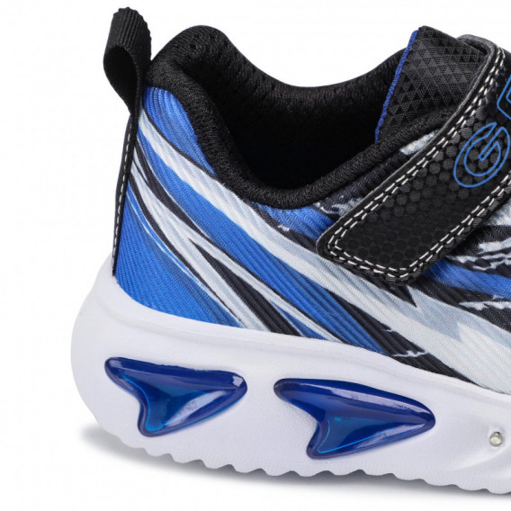 Αθλητικά παπούτσια με μπλε λεπτομέρειες, μαύρα Geox 283076 7