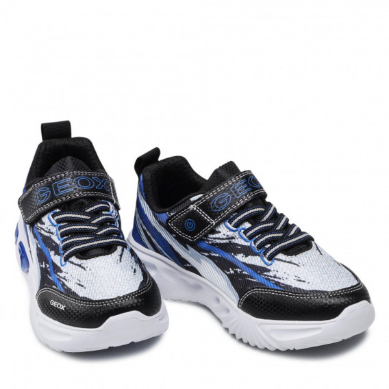 Αθλητικά παπούτσια με μπλε λεπτομέρειες, σε μαύρο χρώμα. Geox 283082 5