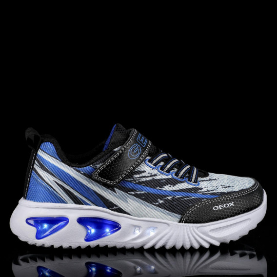 Αθλητικά παπούτσια με μπλε λεπτομέρειες, σε μαύρο χρώμα. Geox 283085 8