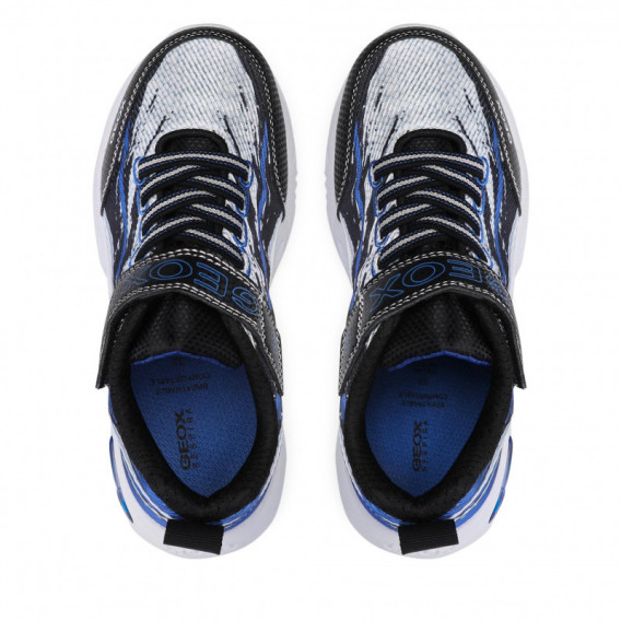 Αθλητικά παπούτσια με μπλε λεπτομέρειες, σε μαύρο χρώμα Geox 283091 6