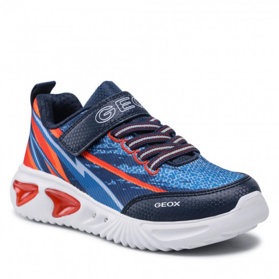 Αθλητικά παπούτσια με πορτοκαλί λεπτομέρειες, μπλε χρώμα Geox 283094 