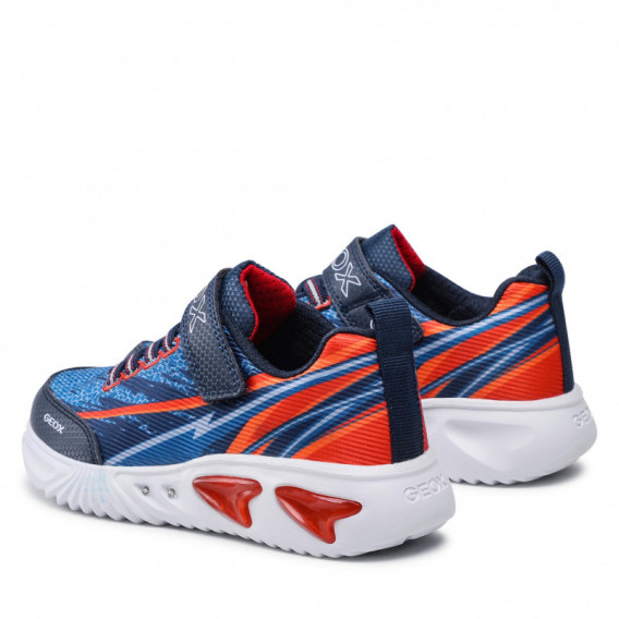 Αθλητικά παπούτσια με πορτοκαλί λεπτομέρειες, μπλε χρώμα Geox 283096 3