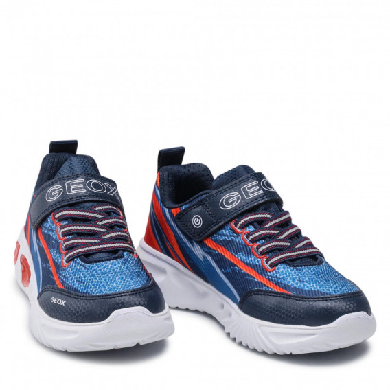 Αθλητικά παπούτσια με πορτοκαλί λεπτομέρειες, μπλε χρώμα Geox 283098 5