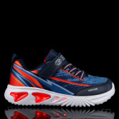 Αθλητικά παπούτσια με πορτοκαλί λεπτομέρειες, σε μπλε χρώμα. Geox 283109 8