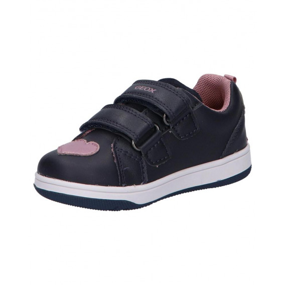 Αθλητικά παπούτσια με κεντημένες καρδιές, σε σκούρο μπλε χρώμα. Geox 283119 2