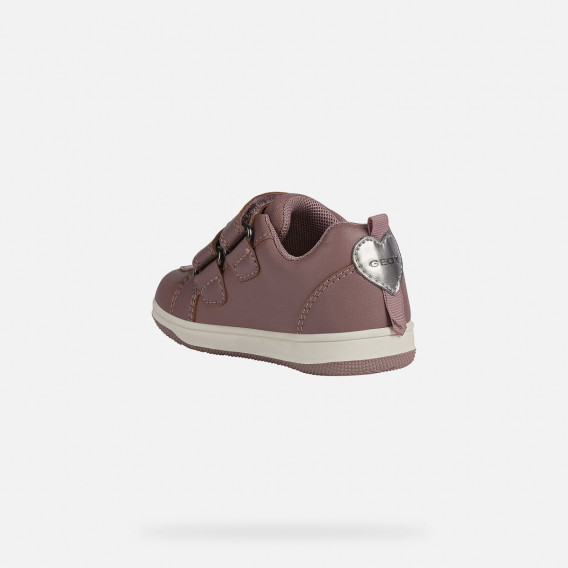 Αθλητικά παπούτσια με κεντημένες καρδιές, σε ροζ χρώμα Geox 283140 3