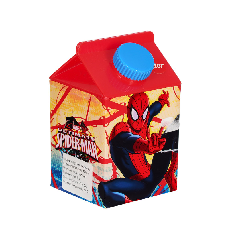 Πλαστικό τετράγωνο μπουκάλι 460 ml, με εικόνα Spiderman  283281