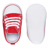 Βρεφικά μποτάκια sneaker, με λευκές λεπτομέρειες, κόκκινα Playshoes 283784 3