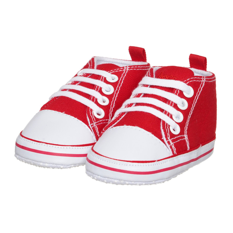 Βρεφικά μποτάκια sneaker, με λευκές λεπτομέρειες, κόκκινα  283786