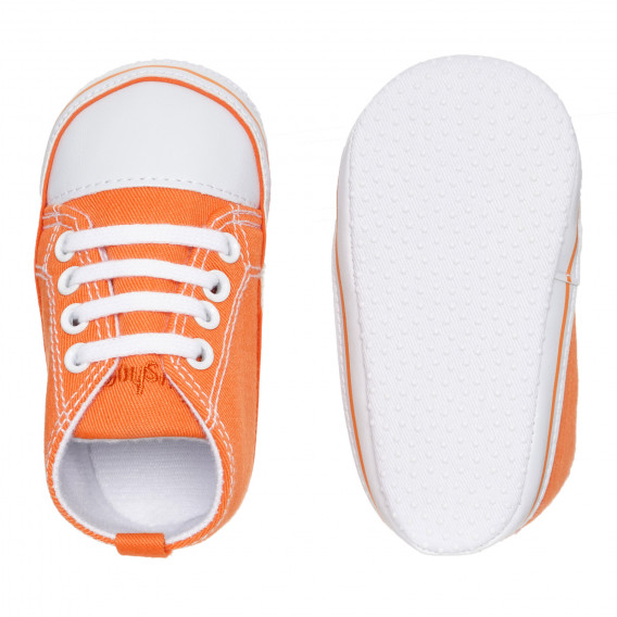 Βρεφικά Αθλητικά παπούτσια με λευκές λεπτομέρειες, πορτοκαλί Playshoes 283790 3